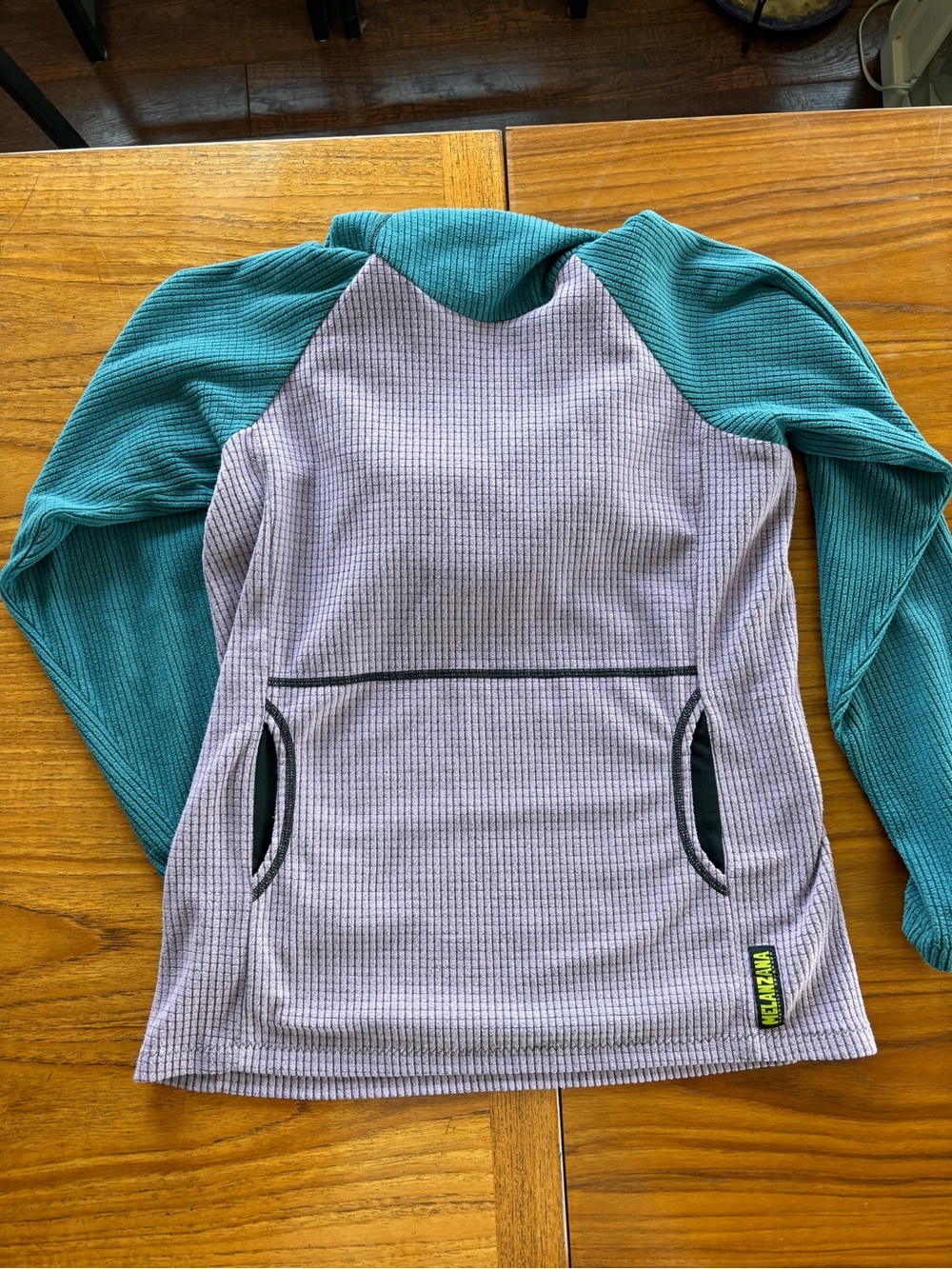 Melanzana Micro Fleeze Hoodie Women’s Small purple and blue